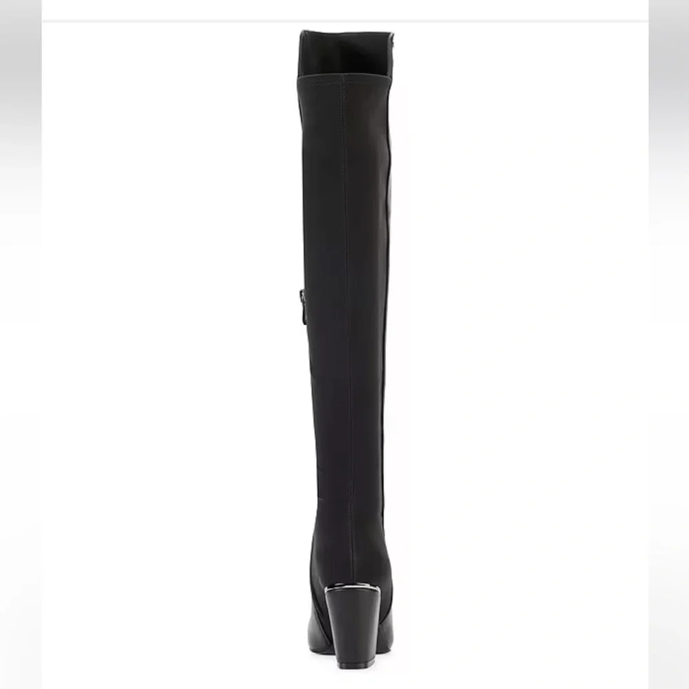 DKNY black Leather & microfiber Over The Knee Boots size 11‎ new